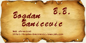 Bogdan Banićević vizit kartica